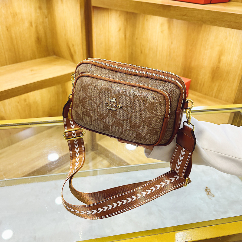 2025 Trending Retro Print Sling Bag, Wide Strap Mini Square Bag for Women - 3-Way Convertible Shoulder/Waist/Crossbody Purse