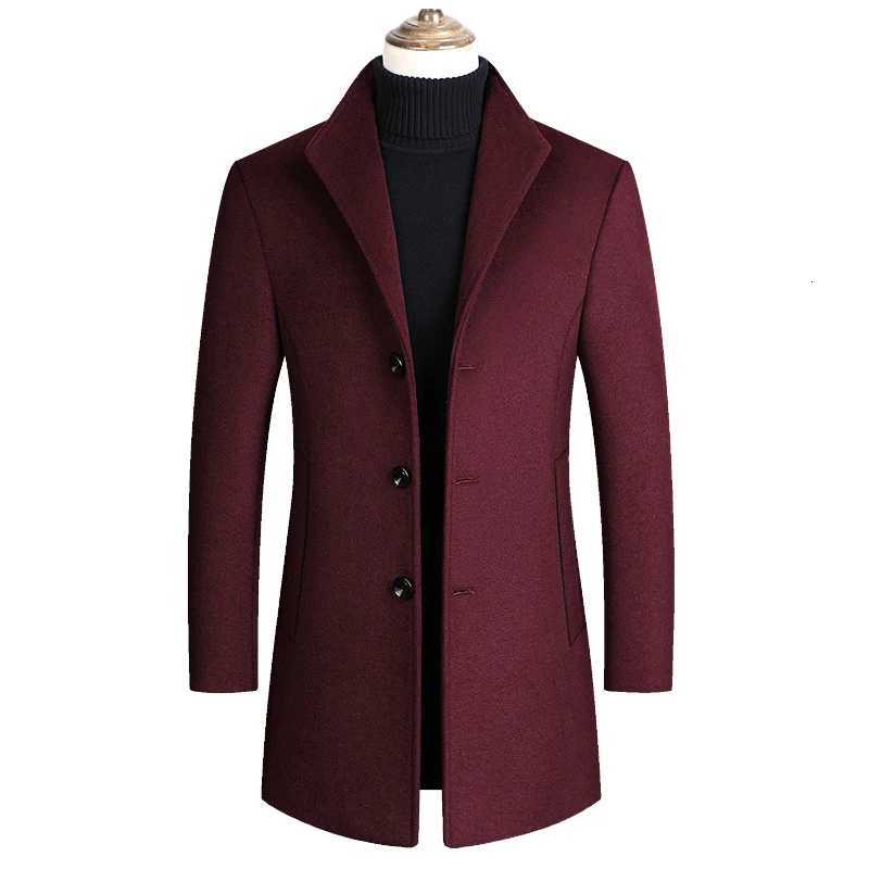 Men Wool Blends Coats Trench Pea Coat 2024 Spring Winter New Solid Color High Quality Mens Wool Jacket Luxurious Brand Clothing XJ250809