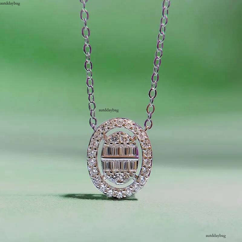 Choucong Brand Oval Pendant Jewelry 100% Pure Sterling Sier T Princess Cut White Moissanite Dia Gemstones Party Women Wedding Beach Necklace Gift