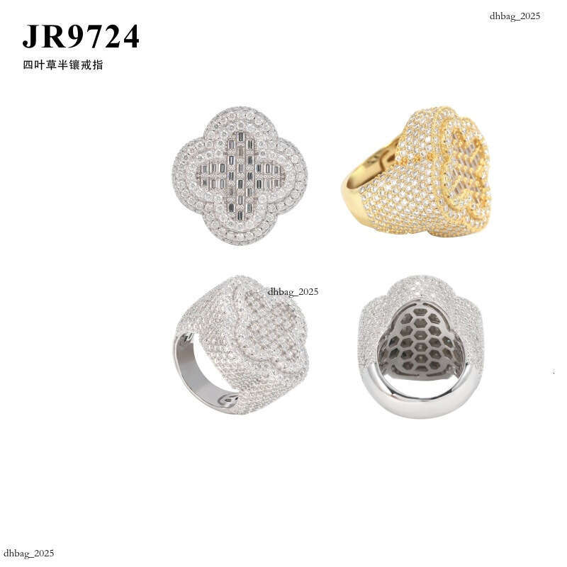 ICED OUT Hot-Selling Silver Inlaid Moissanite Hip-Hop Trendy Fashion Versatile Ring
