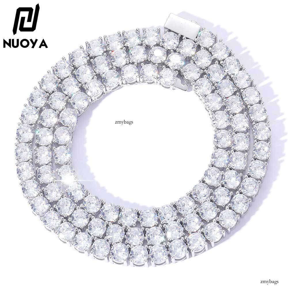 Necklace Men with Spring Clasp, Hip-Hop Moissanite chain Tennis Chain, Single Row Dia, Personalized Jewelry for Women