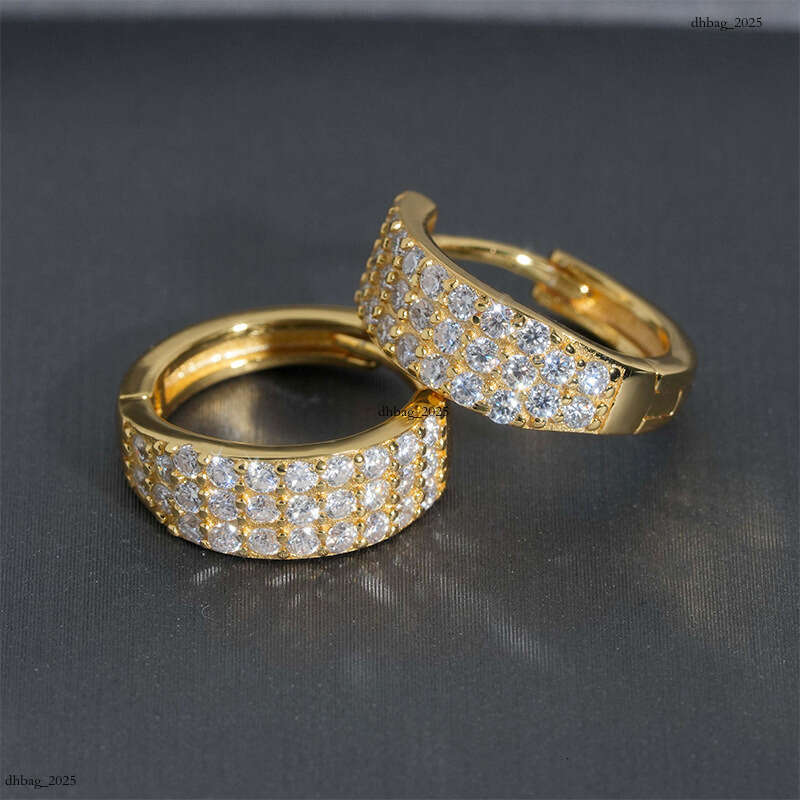 ICED OUT New Sier Moissanite D Color Unisex Fashion Simple Hoop Earrings