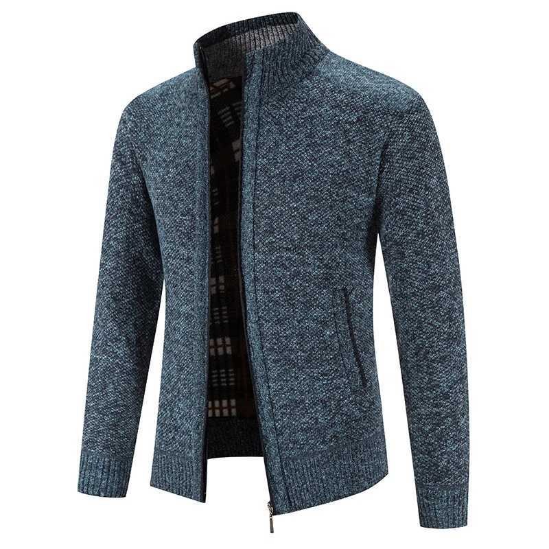 Mens Knit Jacket Super Soft Sweater Cardigan Zipper Up Winter Thickened Warm Jumper Smart Casual Clothing for Men Cold Overcoat W250809