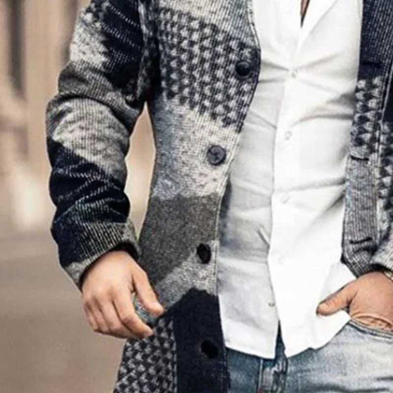 2023 Autumn/Winter New Mens Clothing Mens Stand Collar Mid Length Pocket Casual Coat XJ250809