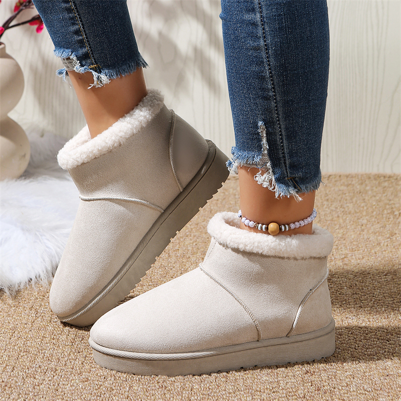 Designer shoes free shipping new Outdoor trainer winter plush platform non-slip snow boots for women's keep warm short boots black white