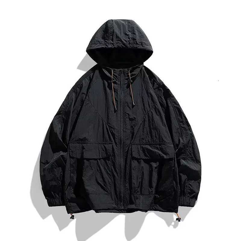 Summer Japanese Harajuku casual lazy simple temperament trend mens and womens sunscreen clothes ice silk cool fashion jacket W250809