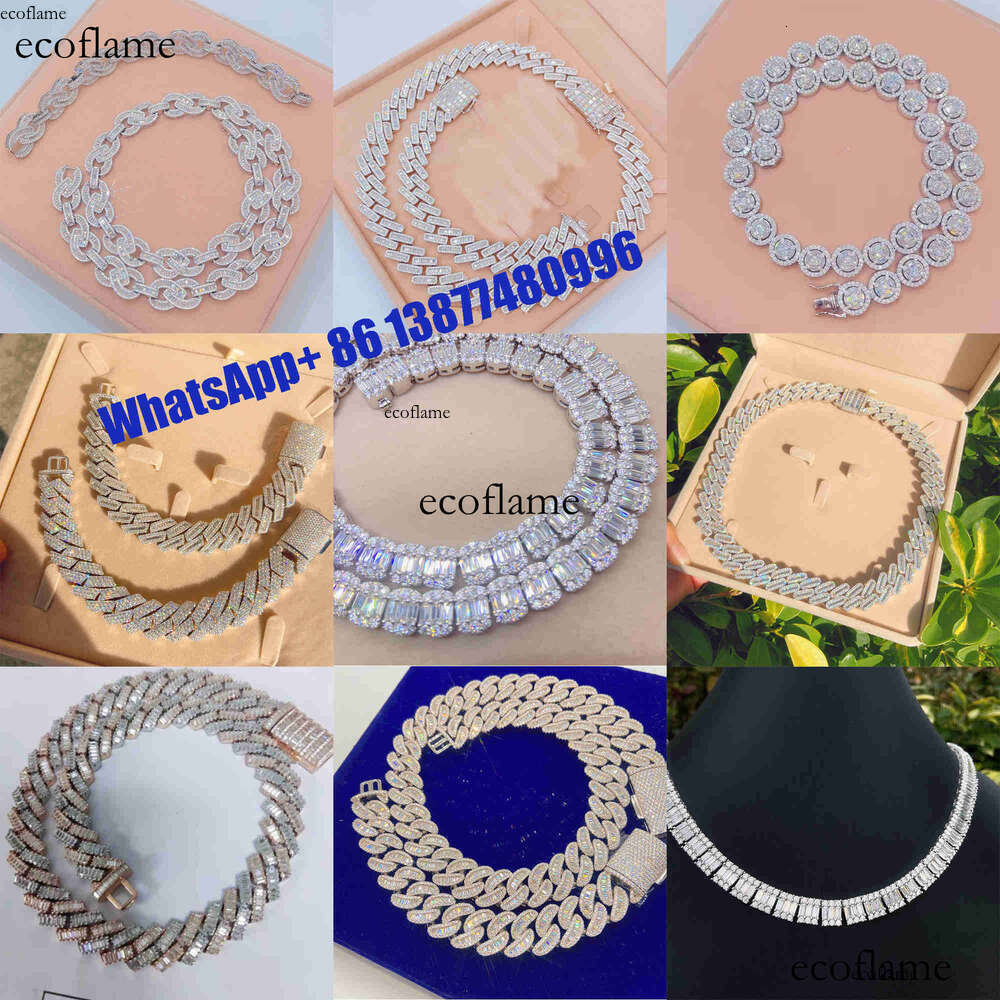 Newest Arrivals Miami Men Cuban Chain Sterling Silver 925 Iced Out Fully VVS Moissanite Diamond Luxury Necklace