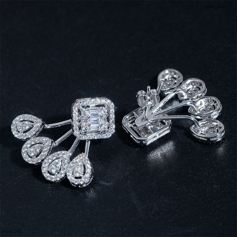 ICED OUTins Minimalist Hollow Sier Zircon Elegant Simple Earrings