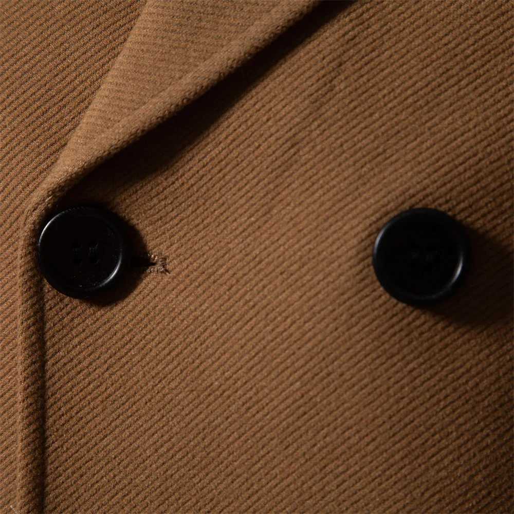 100% Brand Quality Double Breasted Wool Blends for Men Fashion Thickened Great Touch Feel Mens Jacket Trench Coat XJ250809