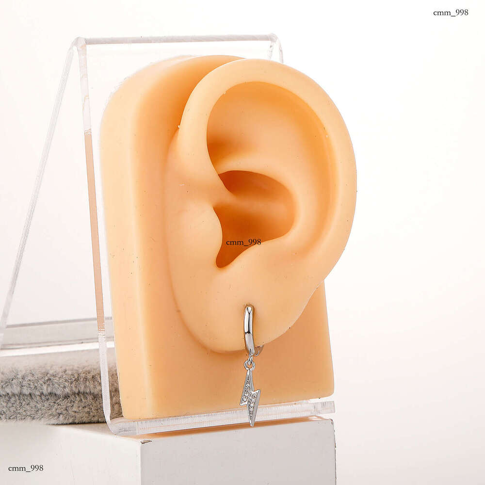 Inlaid Dia Lighing Niche Earrings Fashion Design Sense Studs Personality Versatile Cuffs Trendy Unisex Ear Jewelry