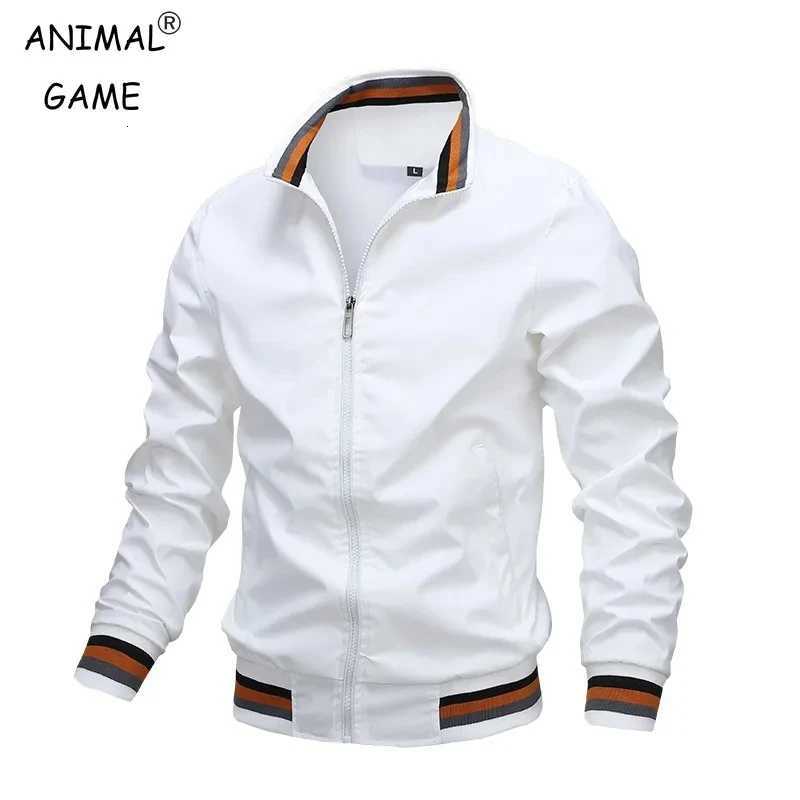 Autumn and Winter Mens Standing Collar Casual Zipper Business Jacket Outdoor Sports Jacket Waterproof and Windproof Solid Color W250809
