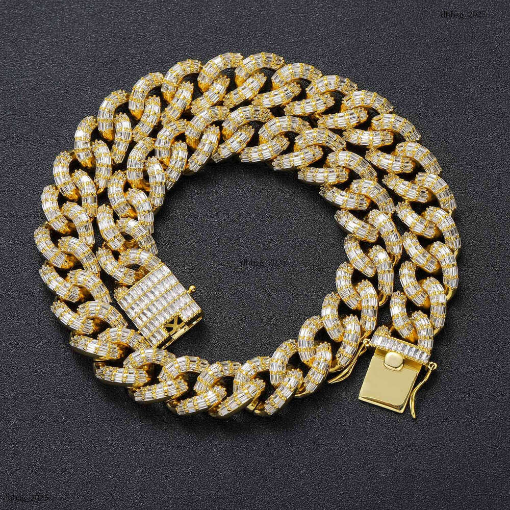Minimalist INS for Men 16mm Cuban Chain T Cubic Moissanite chain Punk Style Hip-Hop Necklace
