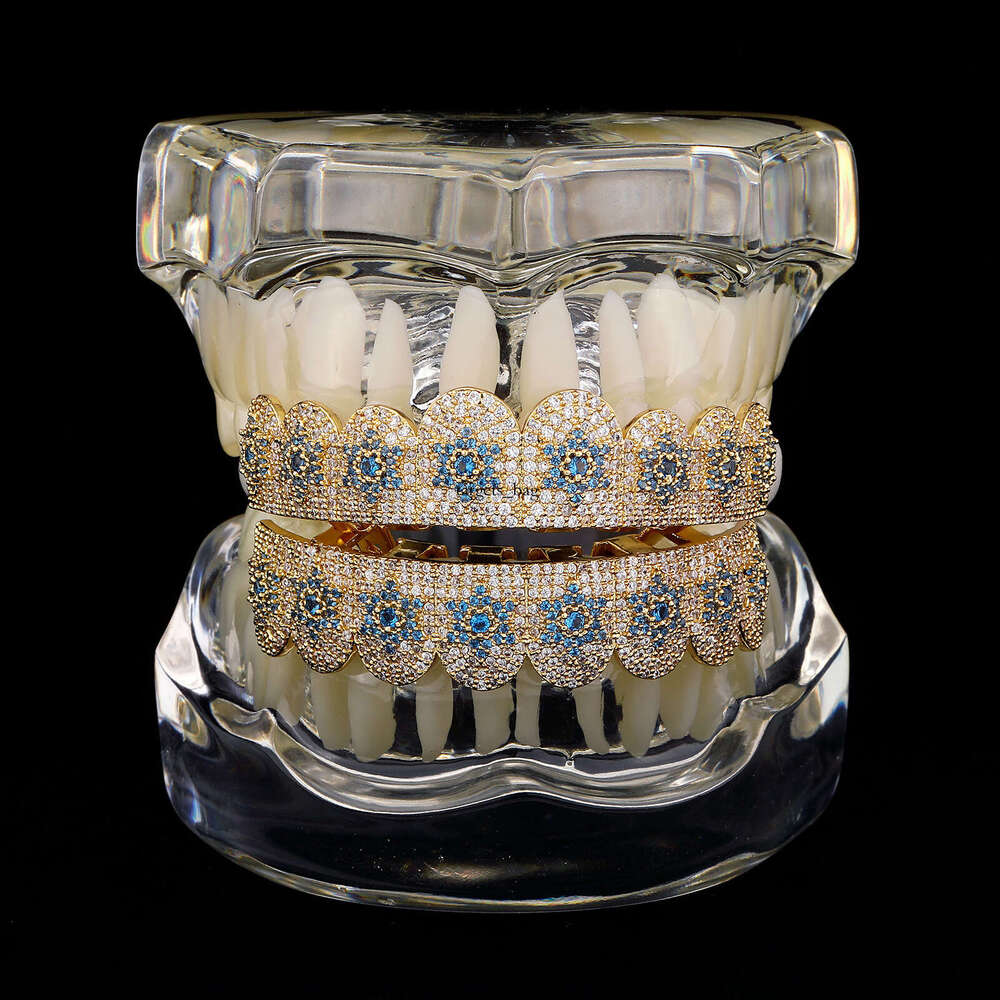 Hip Hop Blue Dia Star Full Zircon Trendy Men's Rap Teeth Grills Gold Australia