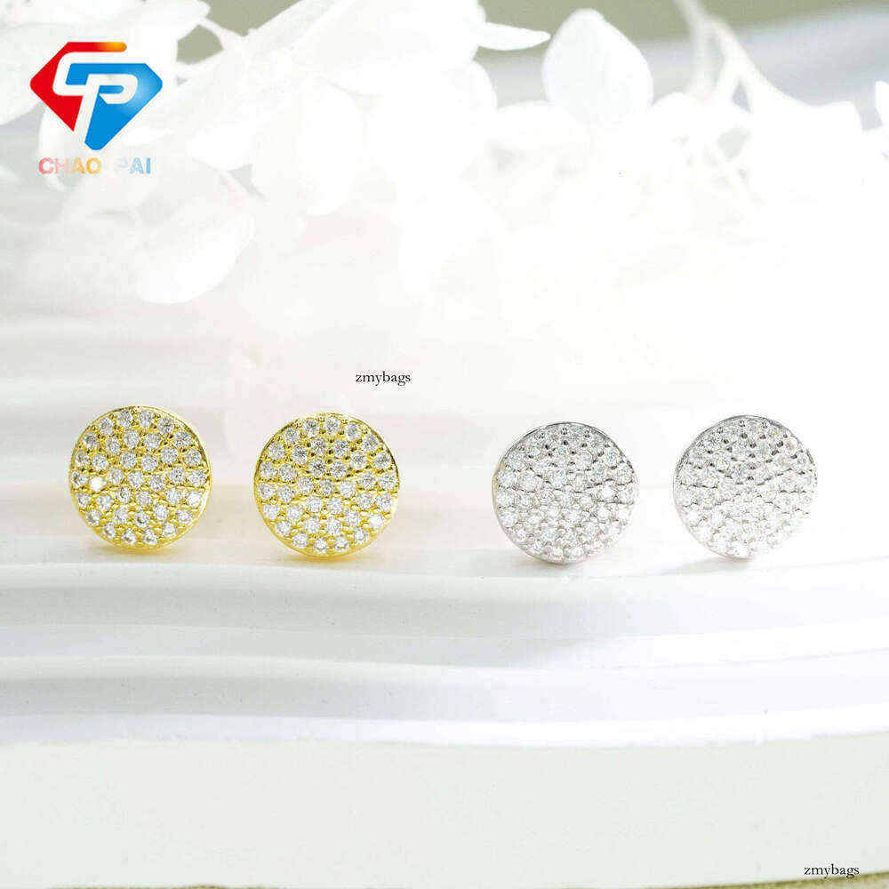 Jewelry Style Sier Moissanite Classic Round Earrings Unisex Versatile Accessories Wholesale