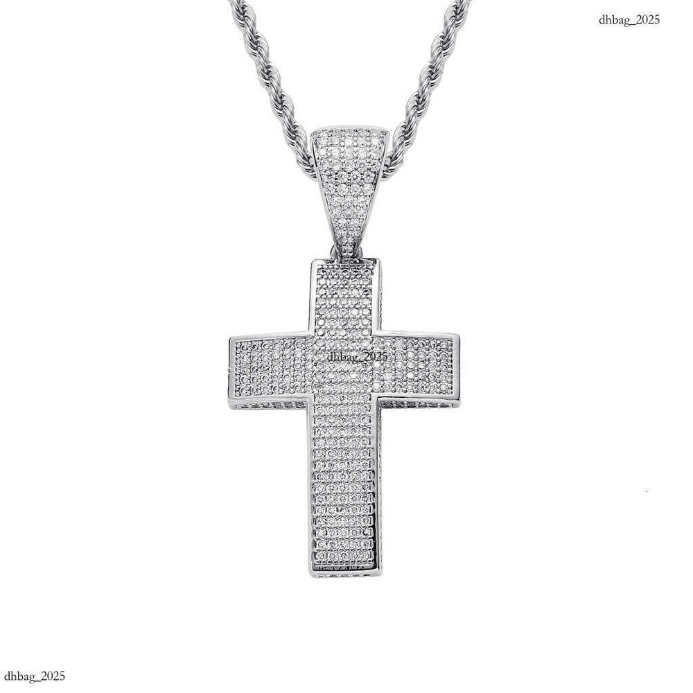 Street Dance Rap Accessories 5 Row Moissanite chain Cross Personality Unisex Hip Hop Pendant