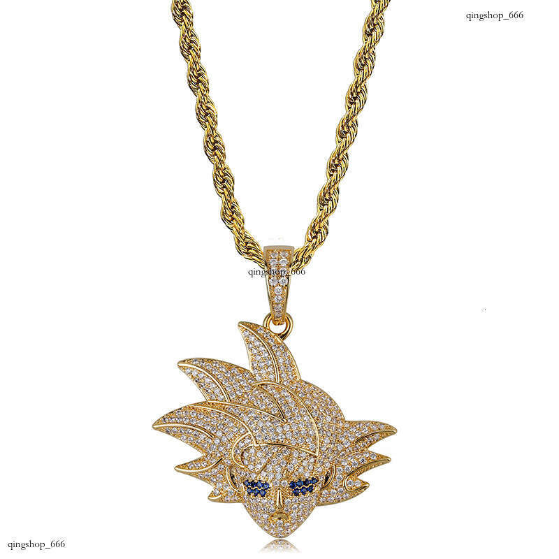 Dragon Ball Anime Cartoon Character Hip-Hop Pendant Micro-Paved Moissanite chain Unisex Ins Trendy Accessories