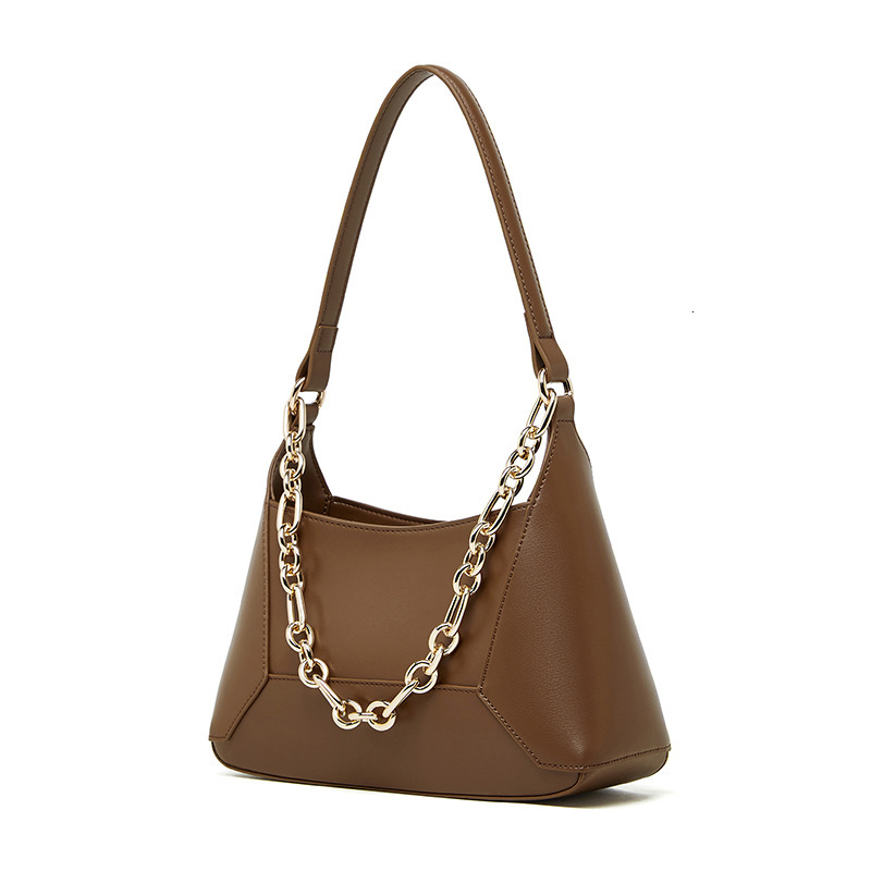 Spring Summer New Fashion Underarm Baguette Versatile Genuine Leather Niche Simple Crossbody Commuter Shoulder Bag For Women