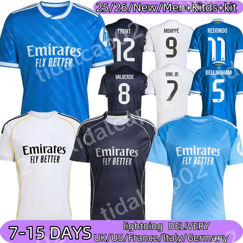 25 26 real Season Tchouameni Mbappe Vini Jr Rodrygo jerseys Arda Guler Bellingham kits kids adults kit kits Camavinga football Valverde Modric Tchouameni jerseys