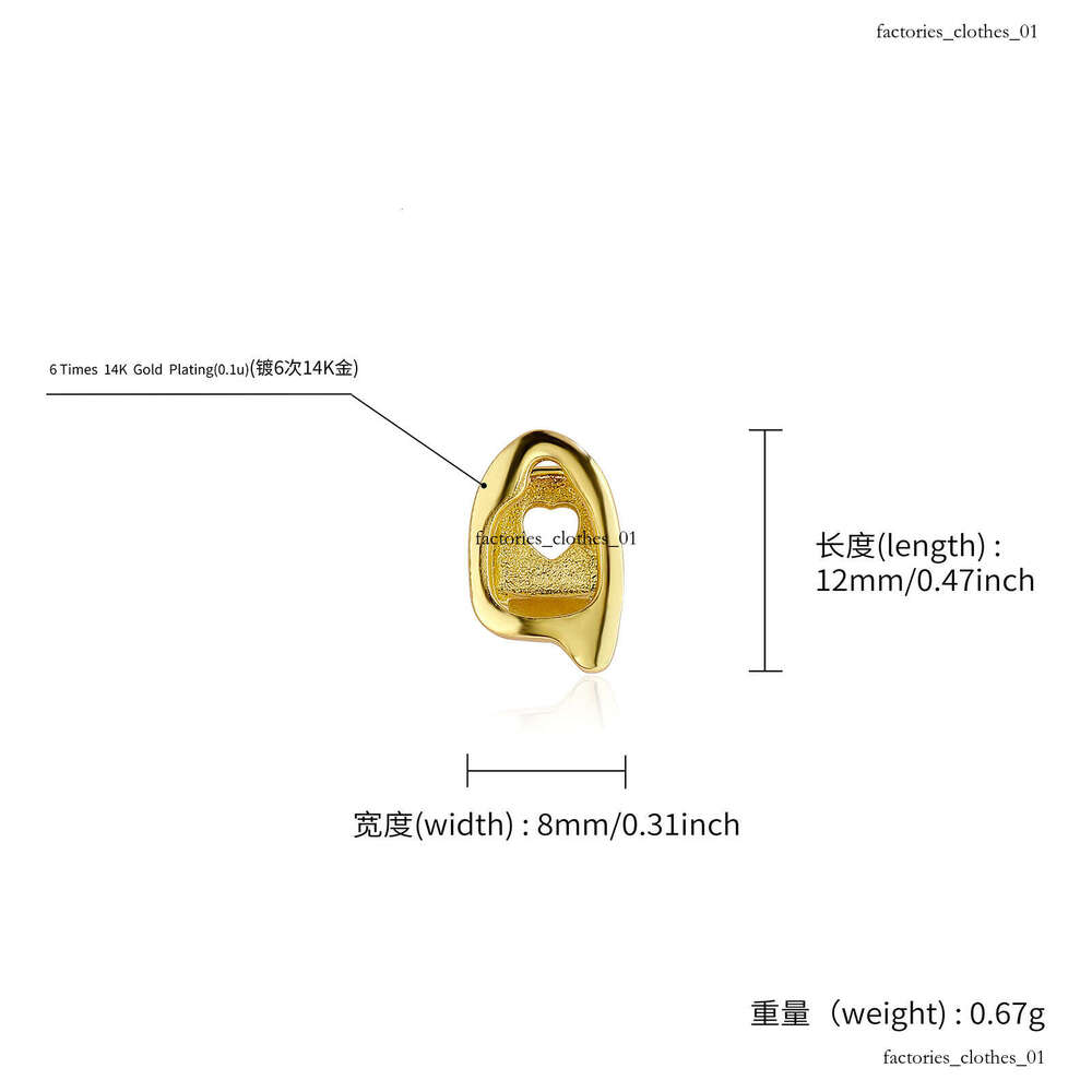Single Smooth Hollow Out TEMU Heart Small Sharp Hip-Hop Halloween Personality Teeth Decoration