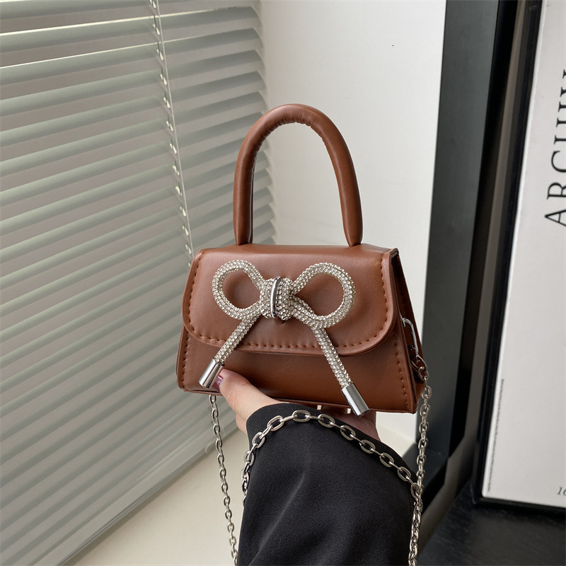 2025 Autumn New French Style Textured Women s Shoulder Bag Niche New Bow Small Square Bag Fashionable New Women s Crossbody Bag Autumn New Designer Ba