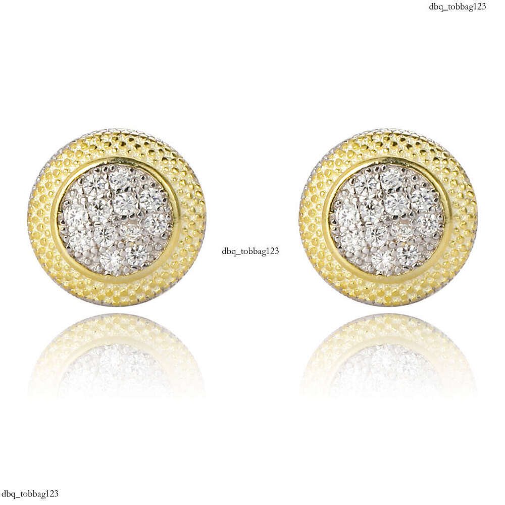 S Full Body Two-tone Round Three-dimensional Micro-inlaid Zircon Spiral Ear CapIced Out VVS Earrings