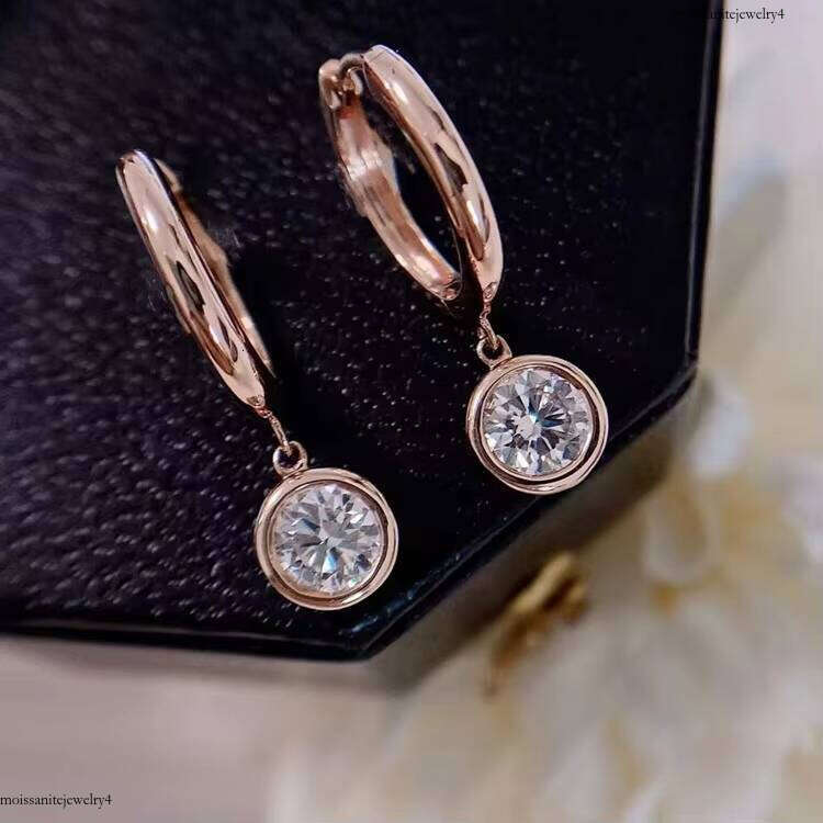 XingGuang 4mm 0.3ct VVS Moissanite Round Brilliant Cut Classic Hot Sale Gold Plated Fashion Jewelry Earrings Stud