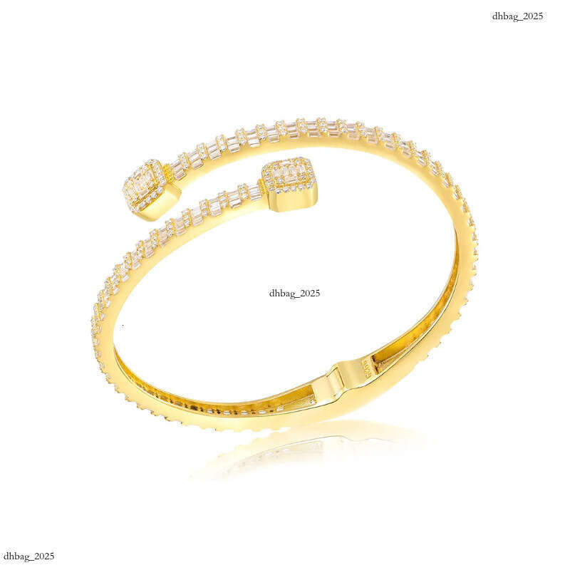 New Gold-Plated Moissanite Bracelet 4mm Sier Hip-Hop Unisex Jewelry Accessory 111