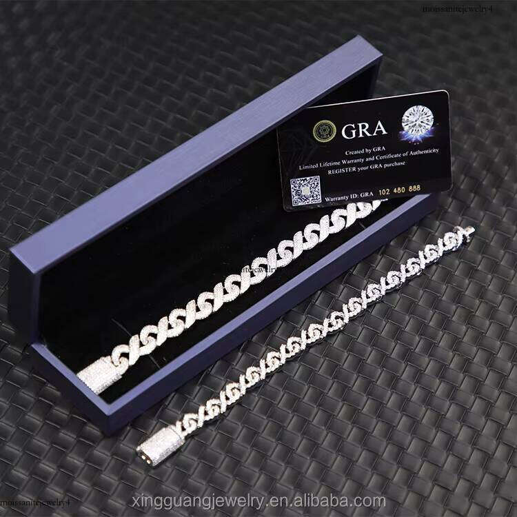 GRA Certificate Hiphop Jewelry 9mm 13mm Infinite VVS Dia Sier Moissanite Cuban Link Chain