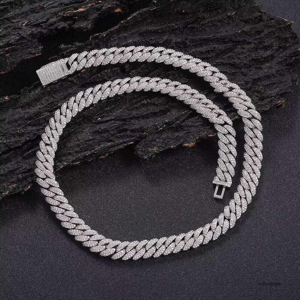 NUOYA Hip Hop Jewelry 10mm Gold Necklace CZ Zircon Miami Cuban Link Chain for Men Women Gift