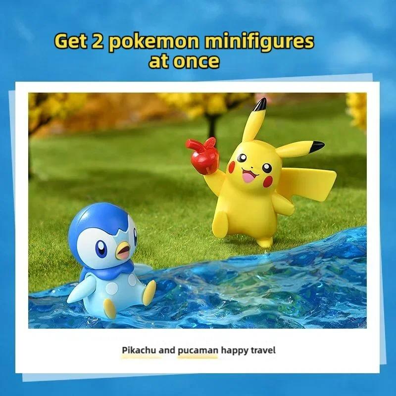Pokemon Series Building Blocks Pikachu Psyduck Pogaman Cartoon Figure Model Bricks Desktop Ornaments Kids Toys Holiday Gifts
