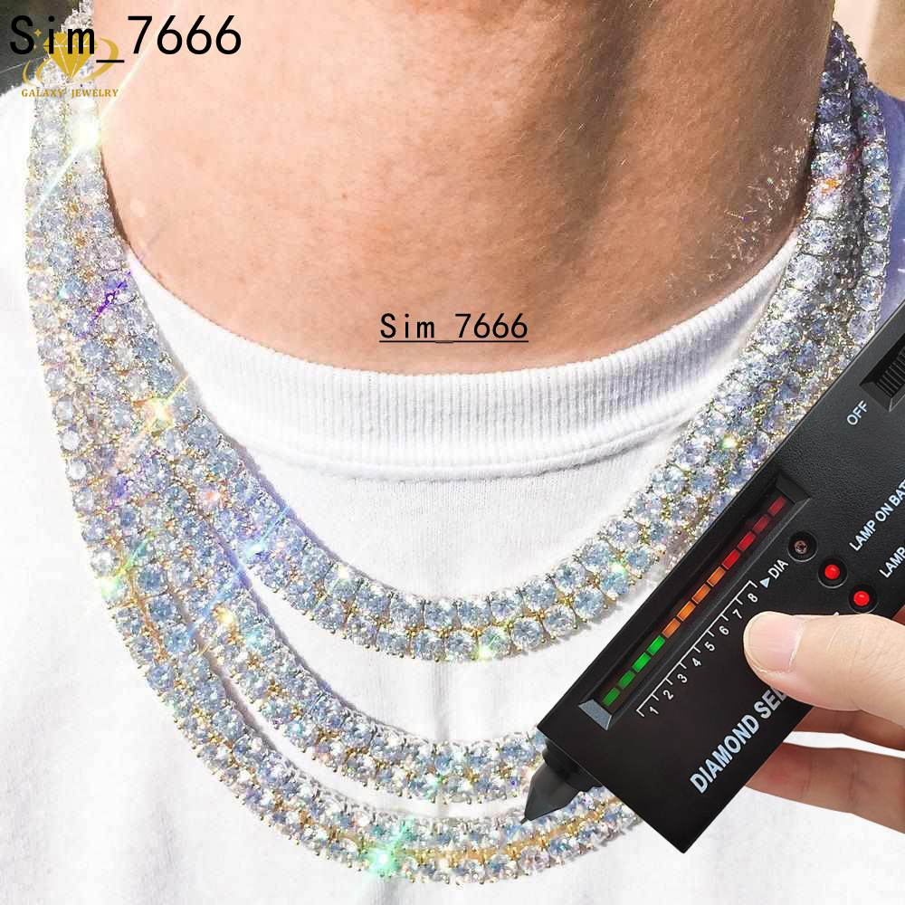 Wholesale Price Hip Hop Jewelry Mossanite Chain Sterling Silver 925 Pass Tester Diamond Chain VVS Moissanite Luxury Tennis Chain
