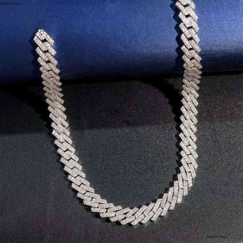 10mm Hip Hop Necklace Fashion Style S Vvs Iced Out Jewelry Moissanite Dia Cuban Link Chain