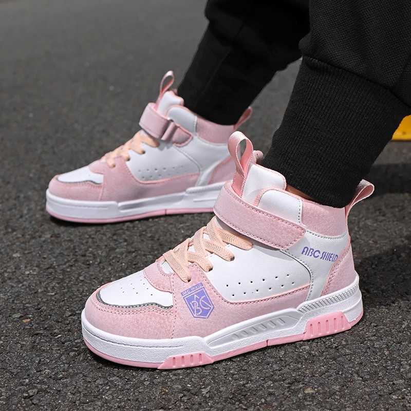2024 New Fashion Kids Sneakers Boys Girls Casual Board Shoes High Top Running Sports Shoes Children Non-slip Basketball Sneakers L250808