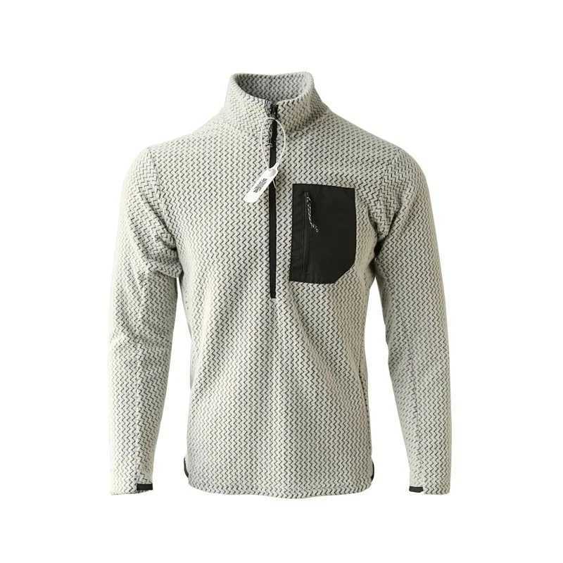 New Comfortable and Thick Mens and Womens Sports Semi-zipper Fleece Sweatshirt with Wavy Fleece and Long-sleeved Sweatshirt W250809