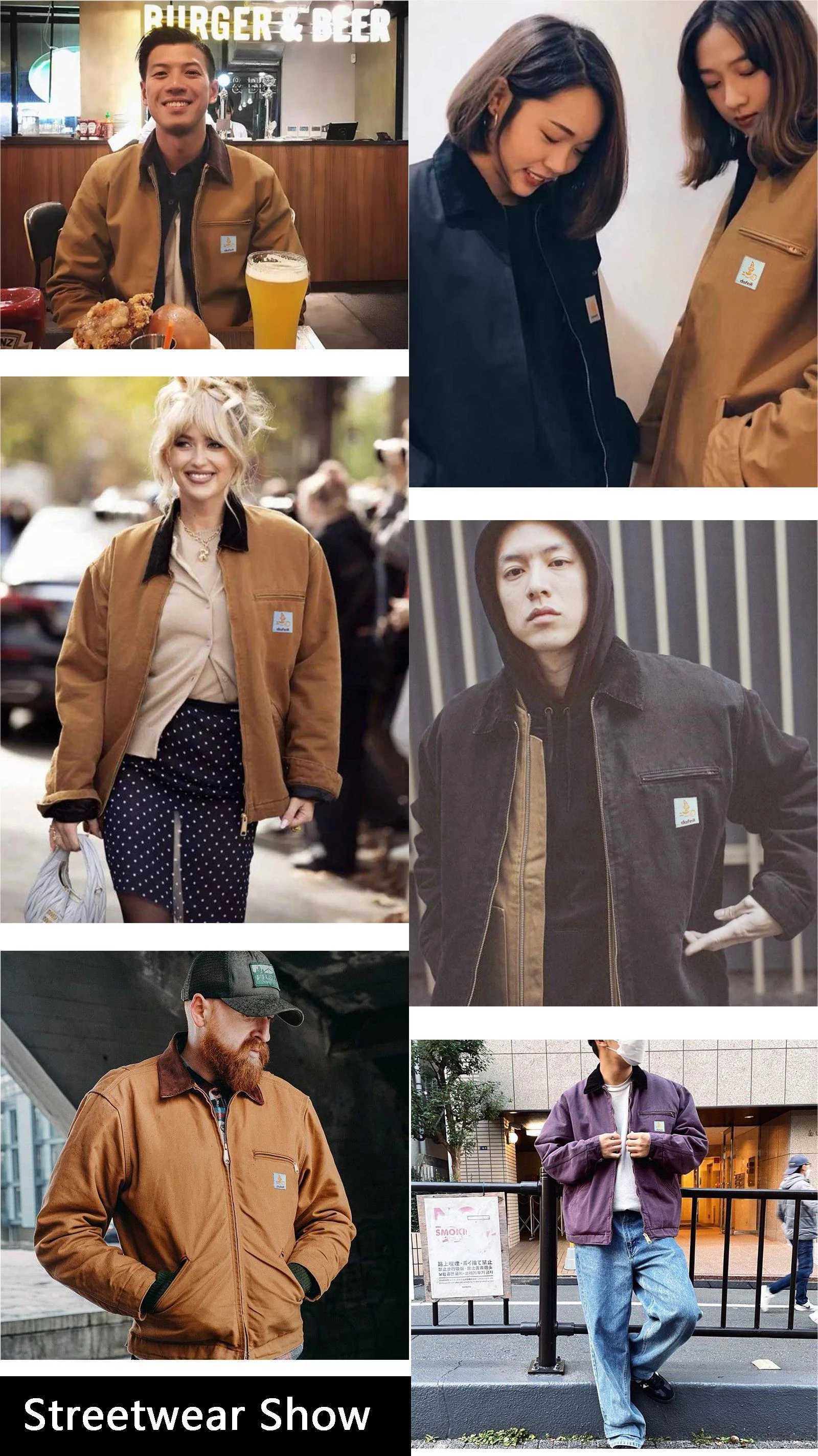 DAFEILI Spring Summer Casual Vintage Washed Mesh Lining Work Wear Canvas Detroit Jackets W250809