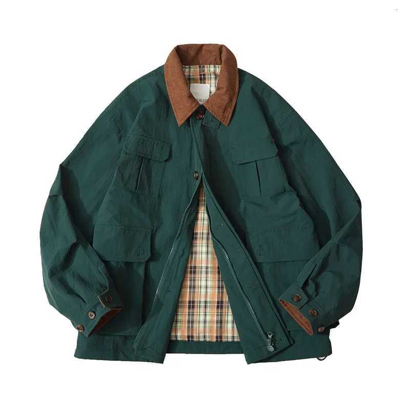 Trendy American Style Couple Lapel Color Blocking Casual Jacket For Men Women Loose Fit Versatile Workwear Spring New Model W250809
