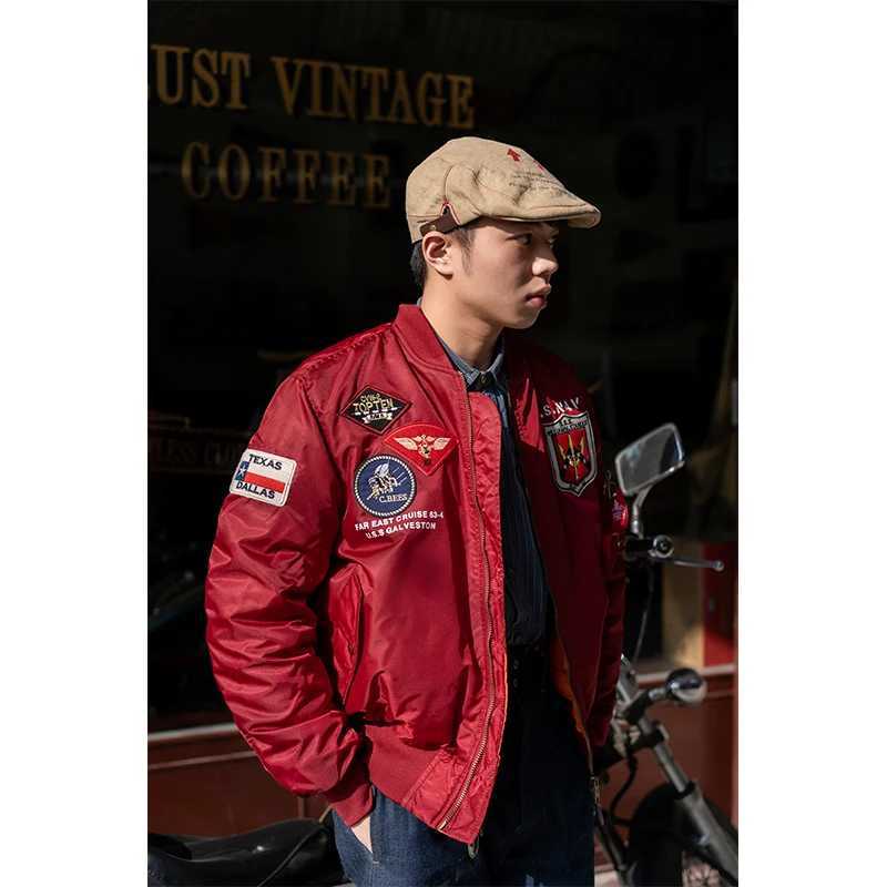 2023 Top Gun Winter Black Burgundy Waterproof Padded Air Force Pilot Flight Bomber Jacket for Men Thick Warm W250809