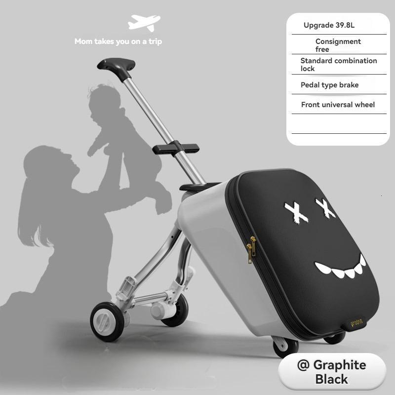 Luggage Children Can Sit and Ride Lazy Walking Baby Gods Suitcase 20 inch Boarding Travel Bags Brake Wheel Password Trolley Case