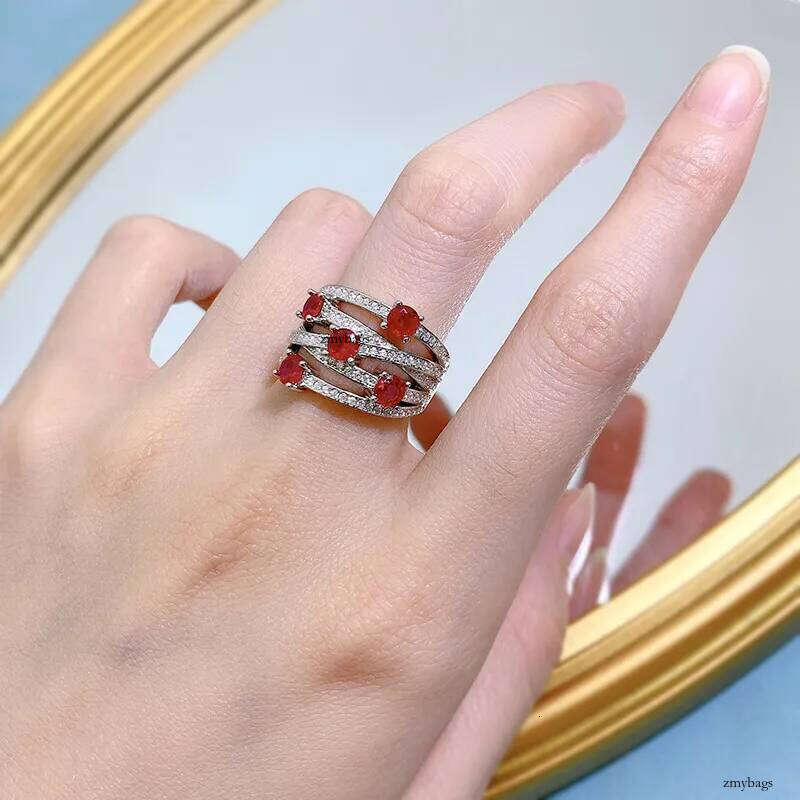 Choucong Cross Wedding Rings Jewelry Pure 100% Sterling Sier Round Cut Ruby Moissanite Dia Gemstones Party Eternity Women Finger Ring Gift