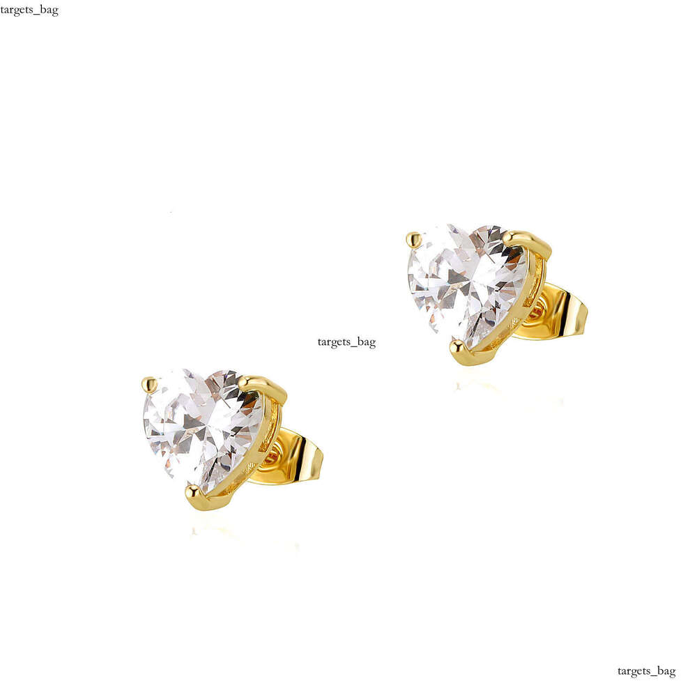 Heart-shaped Zircon Sparkling Earrings for Women, Simple and Elegant, Light , Exquisite Sier Needle Fashion Ear Jewelry