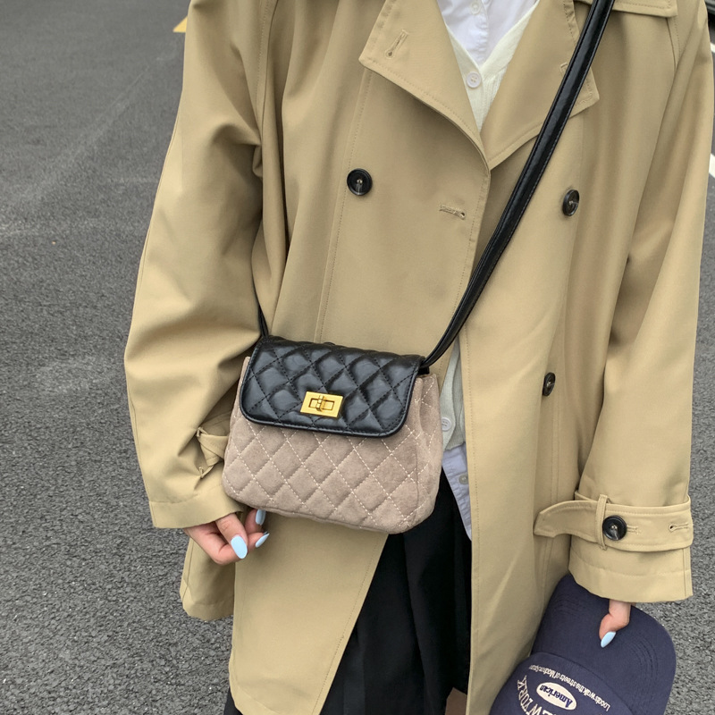 design Autumn New Plaid Pattern Color Block Women s Crossbody Bag Niche Design Light Luxury Women s Shoulder Bag Small Square Bag Autumn Designer Bag 