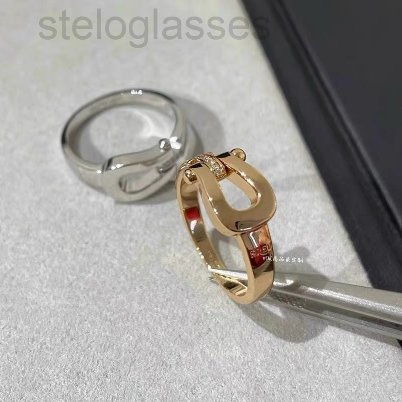 designer fredly jewelry Felden Force 10 Horseshoe Buckle Ring v Gold Rose Gold Male Female Pair Ring Couple Ring