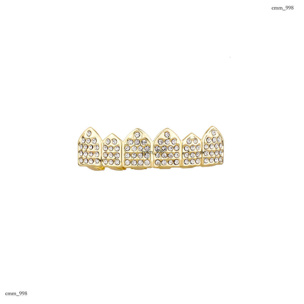 Hip Hop HIPHOP Full Dia Gold Teeth Set Trendy Rapper Personality Accessories Grillz