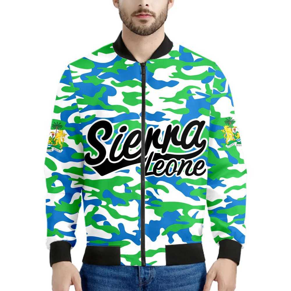 Leone Zipper Jacket DIY Free Custom Made Name Number Coats NATIONAL Flag Leonean College Print Photo Text Clothes W250809