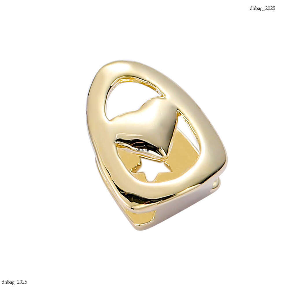 Hollow Heart Single Gold Teeth Grills Rapper Hip Hop Accessories