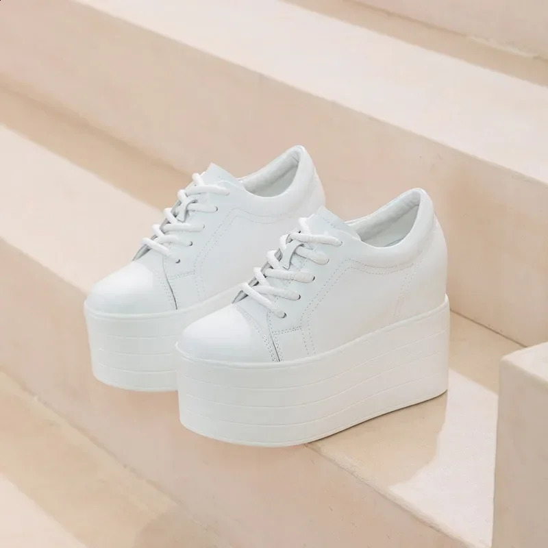 12cm Synthetic Genuine Platform Wedge Flats Leather Autumn Spring Boot Ankle Women High Fashion High Heels Shoes 250804