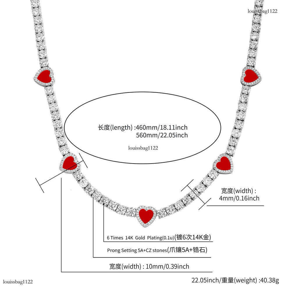 Heart Moissanite chain Bracelet Tennis Necklace for Women Exquisite High-end Clavicle Chain Accessory