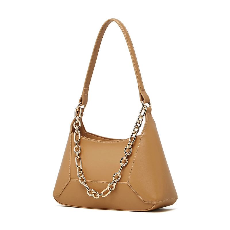 Spring Summer New Fashion Underarm Baguette Versatile Genuine Leather Niche Simple Crossbody Commuter Shoulder Bag For Women