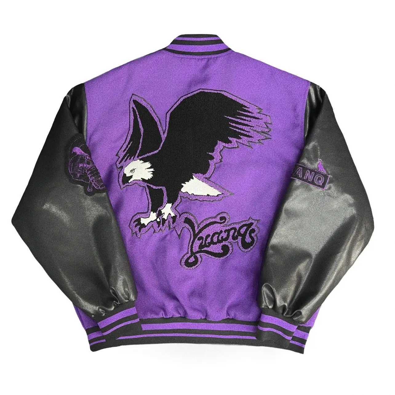 2K Jackets Retro Hip Hop Eagle Pattern Embroidery Splicing Baseball Uniform for Men and Women Casual Loose Goth Jacket Coats W250809
