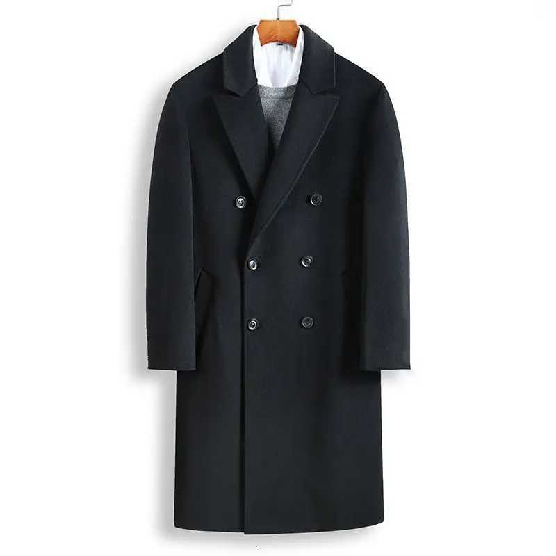2025 Mens Extra Long Double Row Woolen Coat Thickened For Winter Casual Scene Regular Style Other Type Trench XJ250809